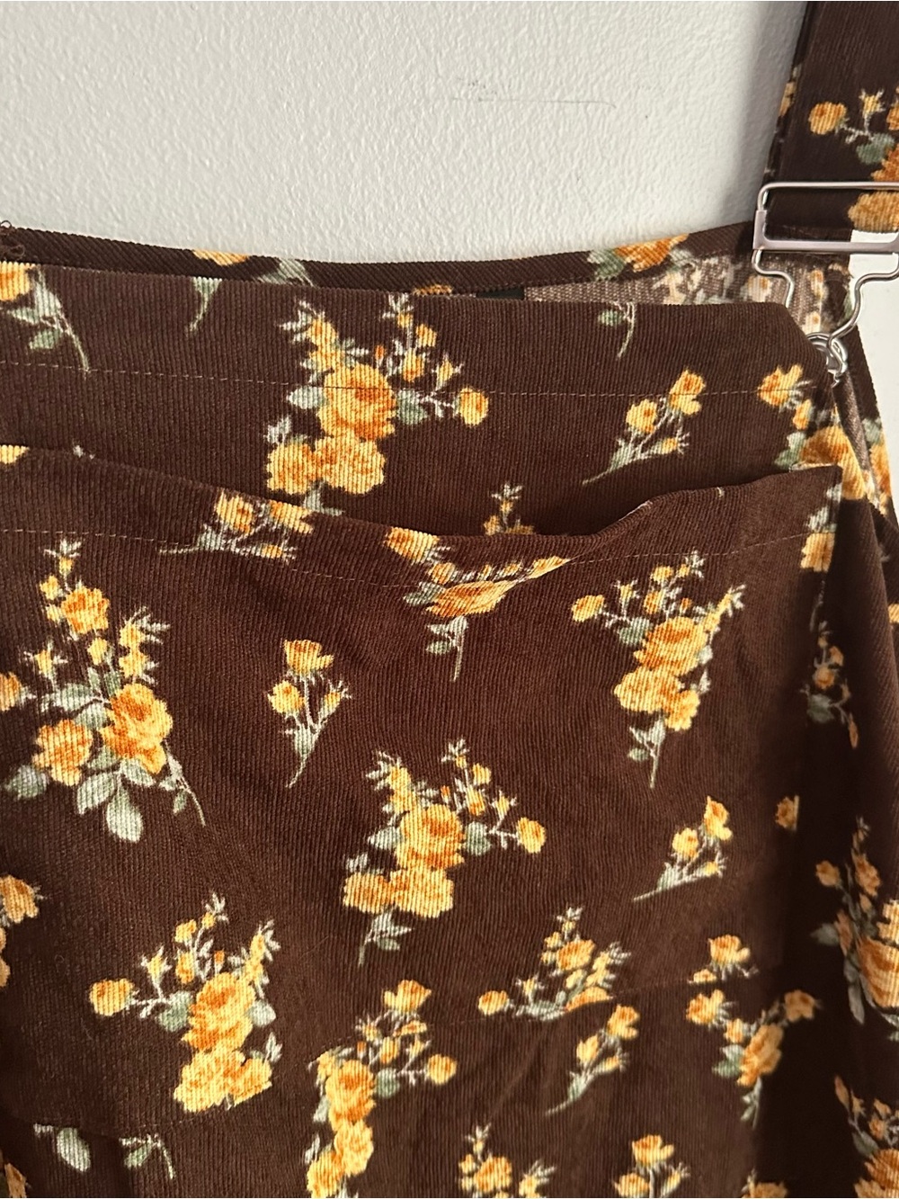 Bloomchic 3X 22/24 women’s overall corduroy floral dress midi brown fall 22-24 - Picture 4 of 8